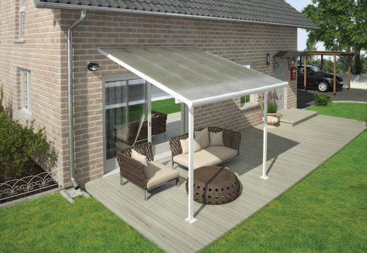 Aluminium Patio Cover - 3m x 3m White / Clear